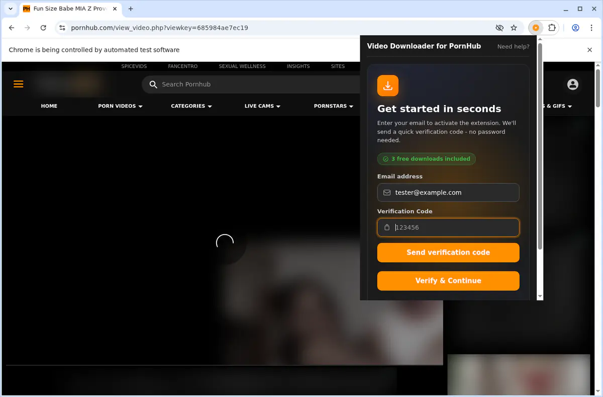 Pornhub Video Downloader browser extension screenshot 5